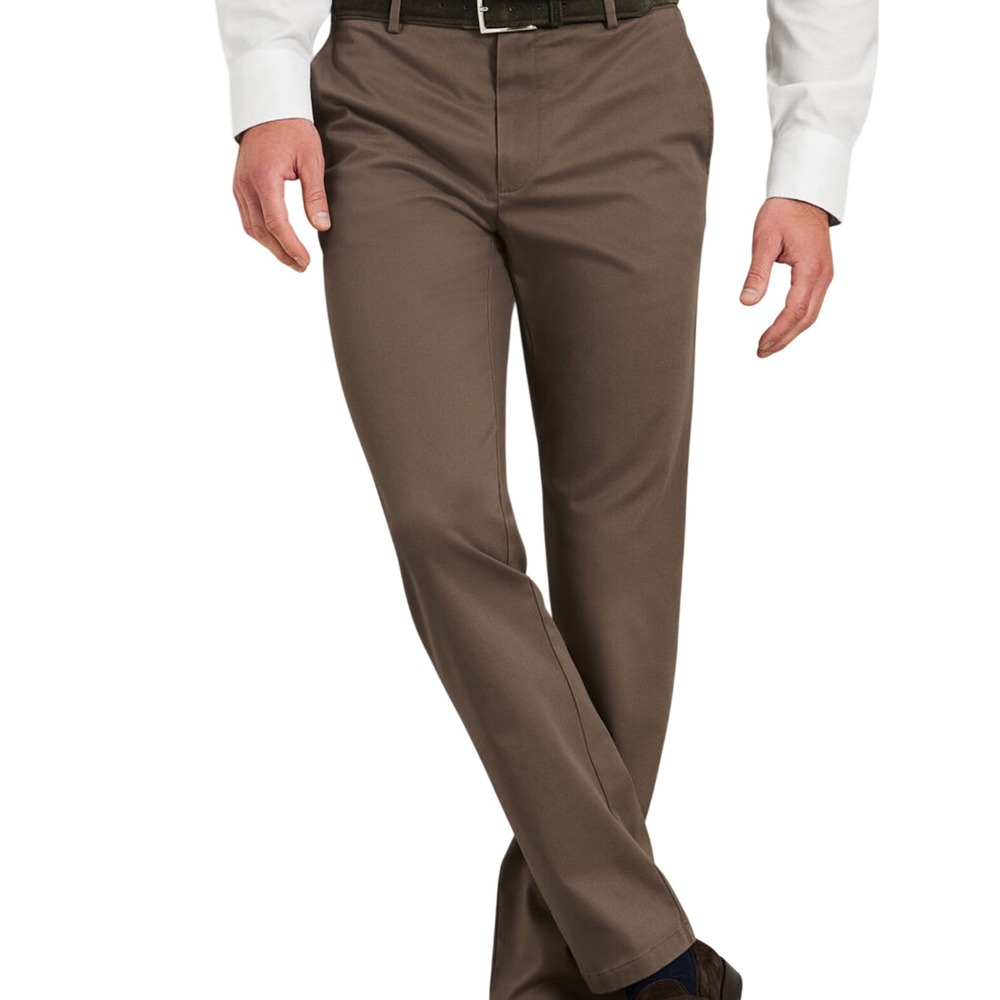 New w/out Tags IZOD American Chino Mens Brown Straight Flat Front Pants 36x29
